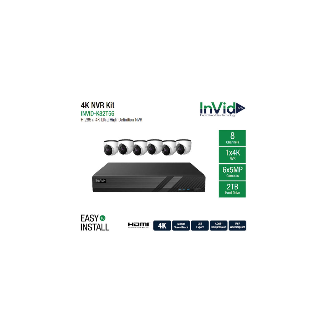 8 Channel NVR Kit with 2TB & (6) 8MP Cameras - NDAA