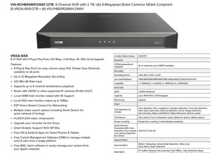 8 Channel NVR with 2 TB +(6) 4-Megapixel Bullet Cameras