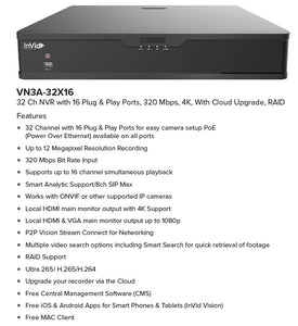 32 Ch NVR with 16 Plug & Play Ports